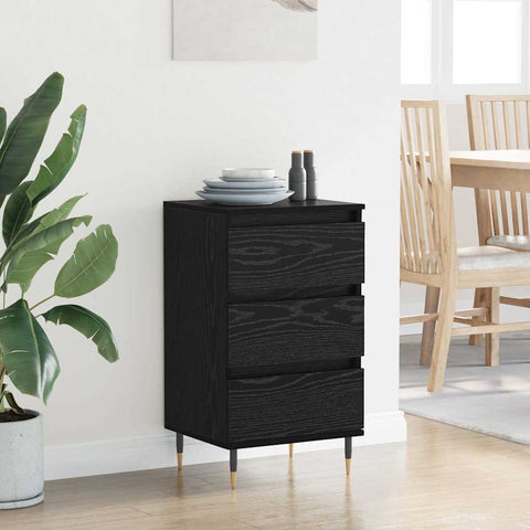 vidaXL Sideboard with Drawer Black oak 35 x 40 x 70 cm Engineered wood