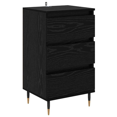 vidaXL Sideboard with Drawer Black oak 35 x 40 x 70 cm Engineered wood