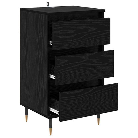 vidaXL Sideboard with Drawer Black oak 35 x 40 x 70 cm Engineered wood