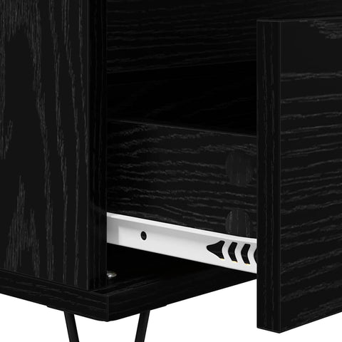 vidaXL Sideboard Black Oak 40 x 35 x 70 cm Engineered Wood and Iron
