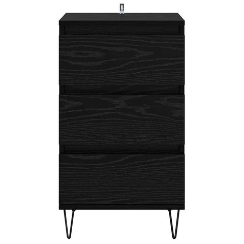 vidaXL Sideboard Black Oak 40 x 35 x 70 cm Engineered Wood and Iron
