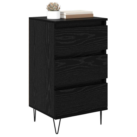 vidaXL Sideboard Black Oak 40 x 35 x 70 cm Engineered Wood and Iron