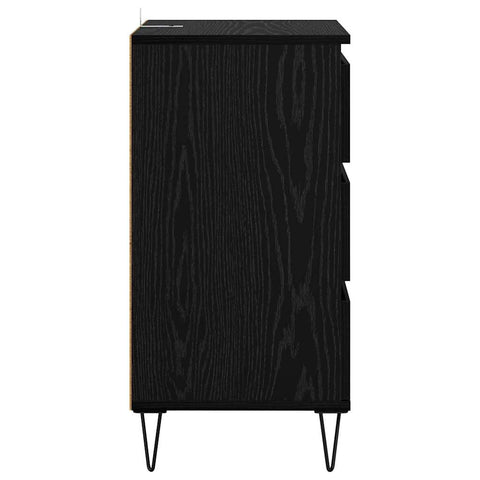 vidaXL Sideboard Black Oak 40 x 35 x 70 cm Engineered Wood and Iron