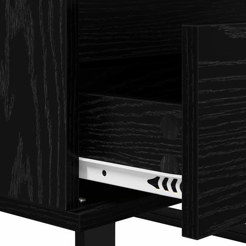 vidaXL Sideboard with Drawer Black oak Engineered wood