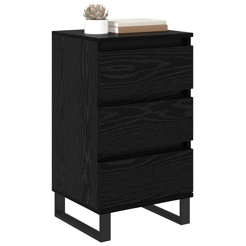 vidaXL Sideboard with Drawer Black oak Engineered wood