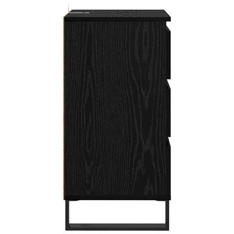 vidaXL Sideboard with Drawer Black oak Engineered wood