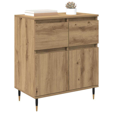 vidaXL Sideboard Artisan Oak 60 x 35 x 70 cm Engineered Wood and Iron