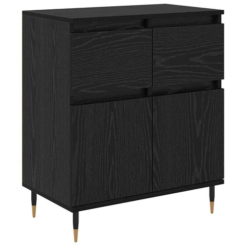 vidaXL Sideboard Black Oak 60 x 35 x 70 cm Engineered Wood and Iron