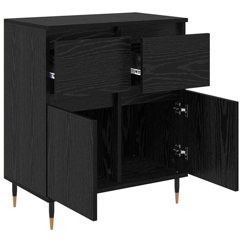 vidaXL Sideboard Black Oak 60 x 35 x 70 cm Engineered Wood and Iron
