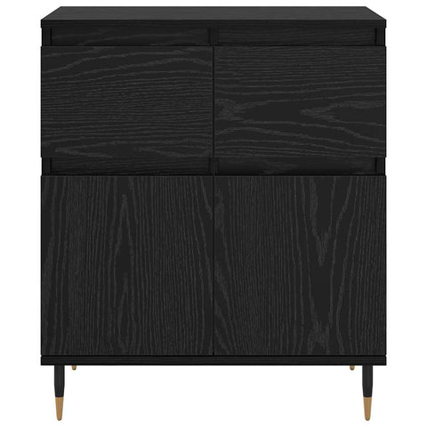 vidaXL Sideboard Black Oak 60 x 35 x 70 cm Engineered Wood and Iron