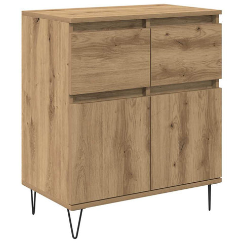 vidaXL Sideboard Artisan Oak 60 x 35 x 70 cm Engineered Wood and Iron