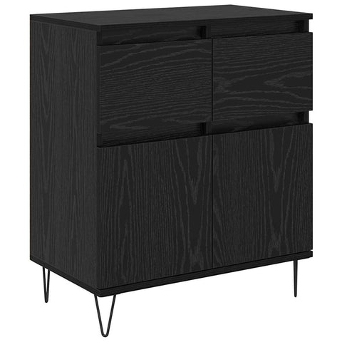 vidaXL Sideboard Black Oak 60 x 35 x 70 cm Engineered Wood and Iron