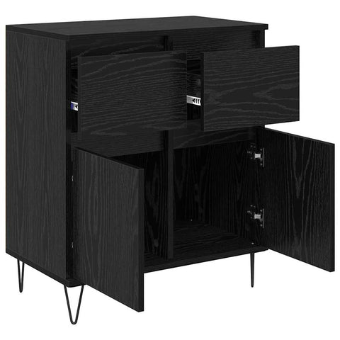 vidaXL Sideboard Black Oak 60 x 35 x 70 cm Engineered Wood and Iron
