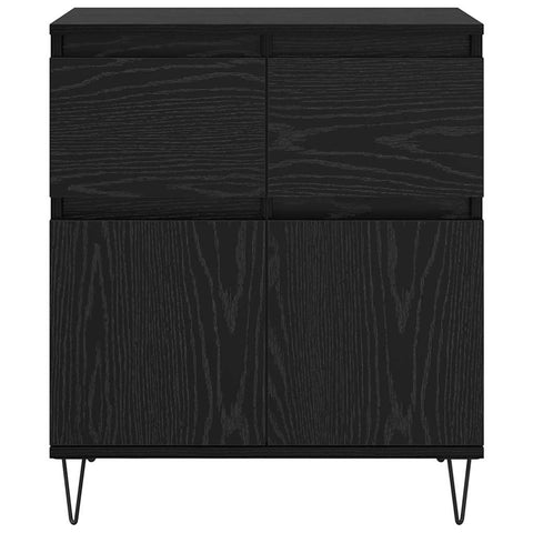 vidaXL Sideboard Black Oak 60 x 35 x 70 cm Engineered Wood and Iron