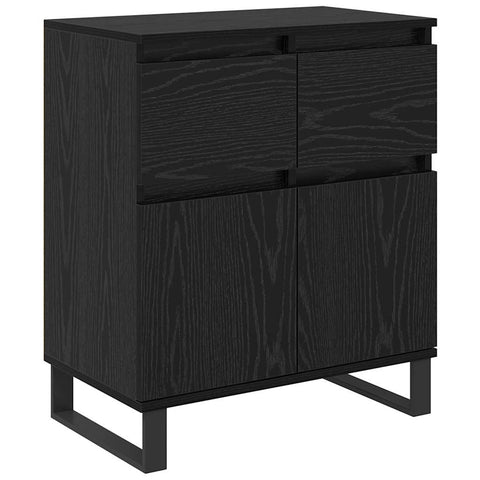 vidaXL Sideboard Black Oak 60 x 35 x 70 cm Engineered Wood and Iron