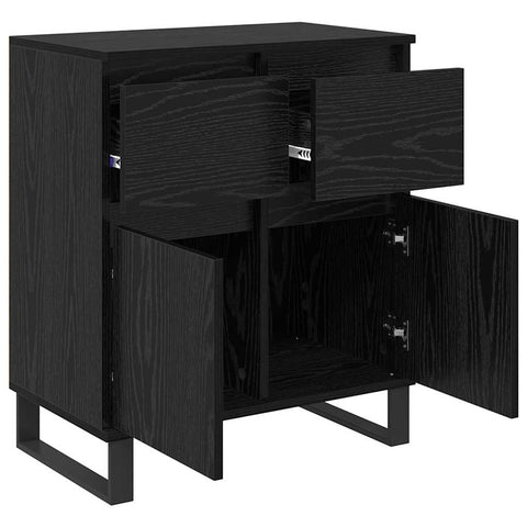 vidaXL Sideboard Black Oak 60 x 35 x 70 cm Engineered Wood and Iron