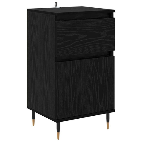 vidaXL Sideboard Black Oak 40 x 35 x 70 cm Engineered Wood and Iron