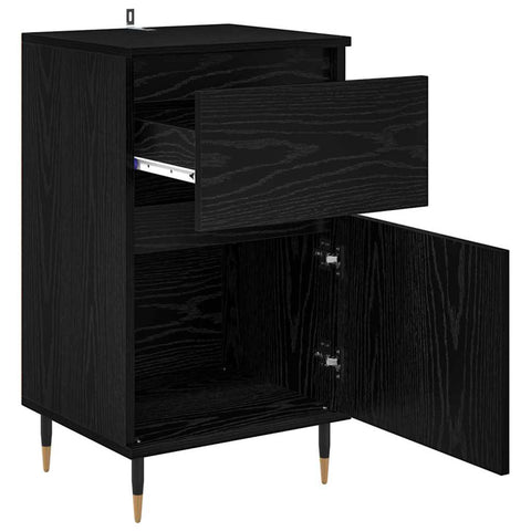 vidaXL Sideboard Black Oak 40 x 35 x 70 cm Engineered Wood and Iron