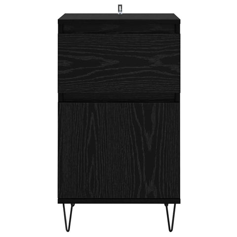 vidaXL Sideboard with Drawer Black oak 35 x 40 x 70 cm Engineered wood