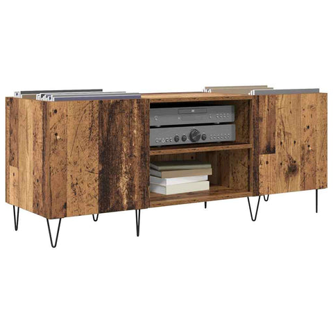 vidaXL Record Cabinet with Shelf with Door Old Wood 121 x 38 x 48 cm