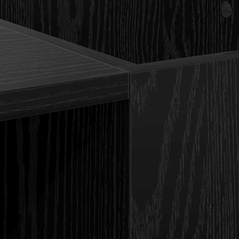 vidaXL Record Cabinet with Shelf with Door Black Oak 121 x 38 x 48 cm