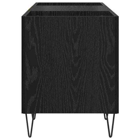 vidaXL Record Cabinet with Shelf with Door Black Oak 121 x 38 x 48 cm