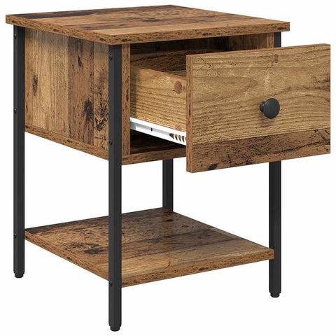 vidaXL Bedside Table Old Wood 34 x 35.5 x 45 cm Engineered Wood