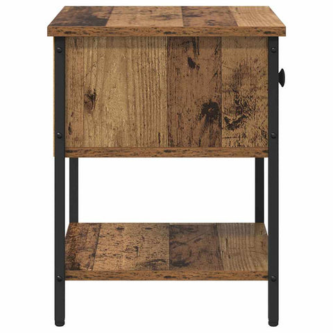 vidaXL Bedside Table Old Wood 34 x 35.5 x 45 cm Engineered Wood