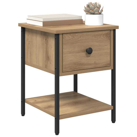 vidaXL Bedside Table with Drawer 2 pcs Artisan oak 34 x 35.5 x 45 cm