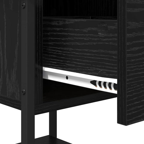 vidaXL Bedside Table Black Oak 34 x 35.5 x 45 cm Engineered Wood