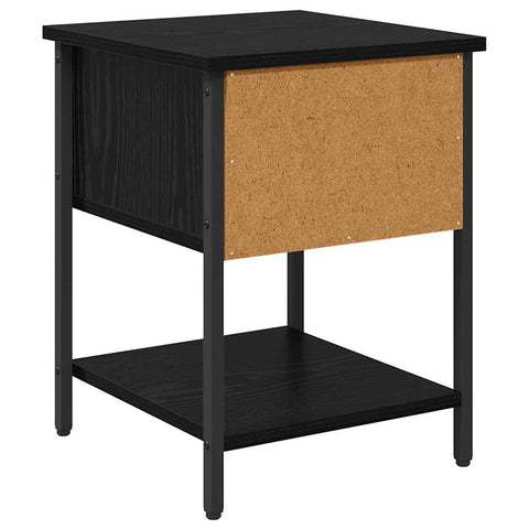 vidaXL Bedside Table Black Oak 34 x 35.5 x 45 cm Engineered Wood