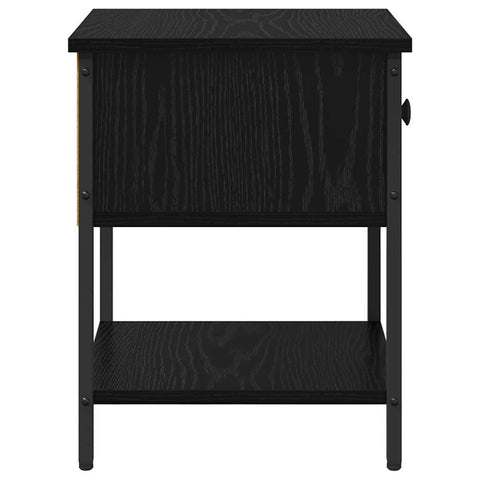 vidaXL Bedside Table Black Oak 34 x 35.5 x 45 cm Engineered Wood