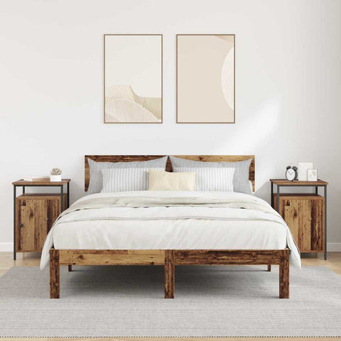 vidaXL Bedside Cabinet 2 pcs Old wood 40 x 42 x 60cm Engineered Wood