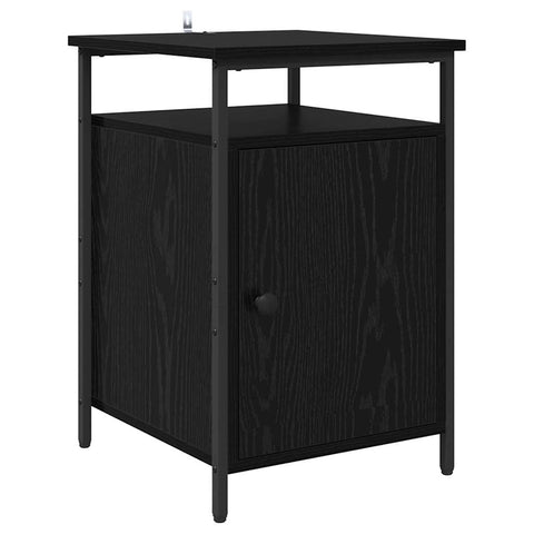 vidaXL Bedside Cabinet Black oak 40 x 42 x 60cm Engineered Wood