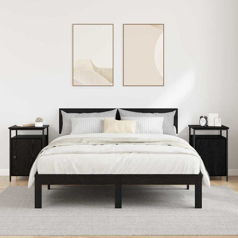 vidaXL Bedside Cabinet 2 pcs Black oak 40 x 42 x 60cm Engineered Wood
