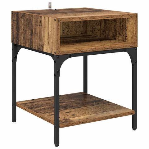 vidaXL Bedside Table Old wood 40 x 40 x 50 cm Engineered wood