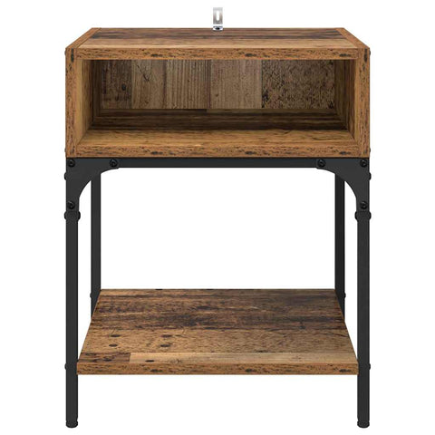 vidaXL Bedside Table 2 pcs Old wood 40 x 40 x 50 cm Engineered wood