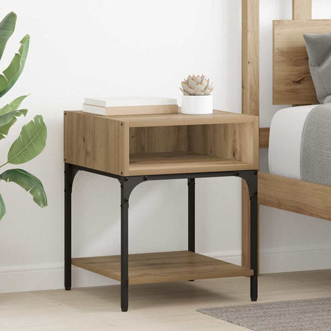 vidaXL Bedside Table Artisan oak 40 x 40 x 50 cm Engineered wood