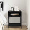 vidaXL Bedside Table Black oak 40 x 40 x 50 cm Engineered wood