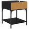 vidaXL Bedside Table Black oak 40 x 40 x 50 cm Engineered wood