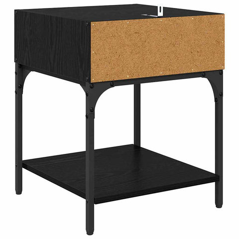 vidaXL Bedside Table 2 pcs Black oak 40 x 40 x 50 cm Engineered wood