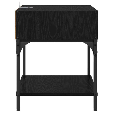 vidaXL Bedside Table 2 pcs Black oak 40 x 40 x 50 cm Engineered wood