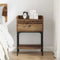 vidaXL Bedside Table with Drawer Old wood Engineered wood