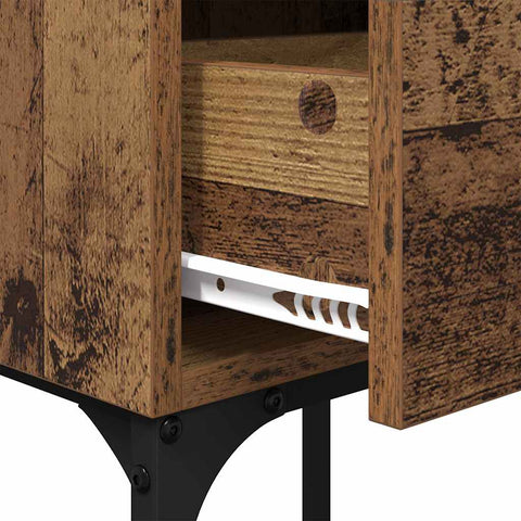 vidaXL Bedside Table with Drawer Old wood Engineered wood