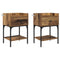 vidaXL Bedside Table with Drawer Old wood Engineered wood