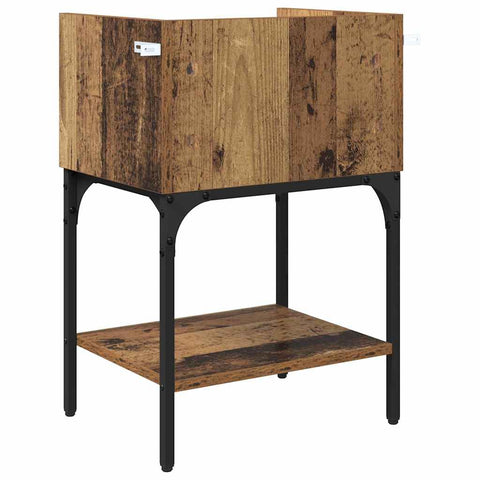 vidaXL Bedside Table with Drawer Old wood Engineered wood