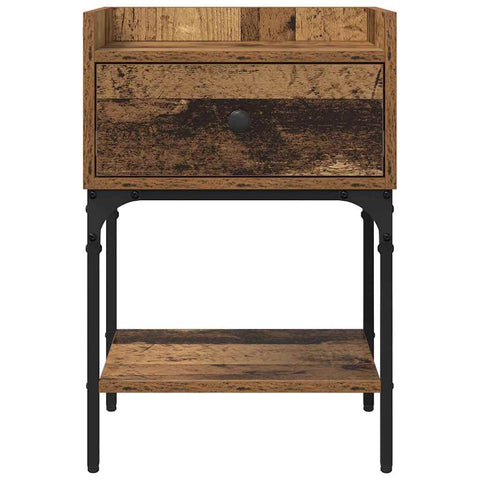 vidaXL Bedside Table with Drawer Old wood Engineered wood