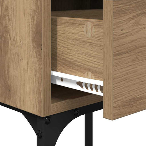 vidaXL Bedside Table with Drawer Artisan oak Engineered wood