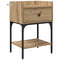 vidaXL Bedside Table with Drawer Artisan oak Engineered wood