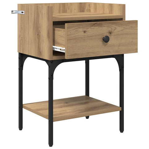 vidaXL Bedside Table with Drawer Artisan oak Engineered wood